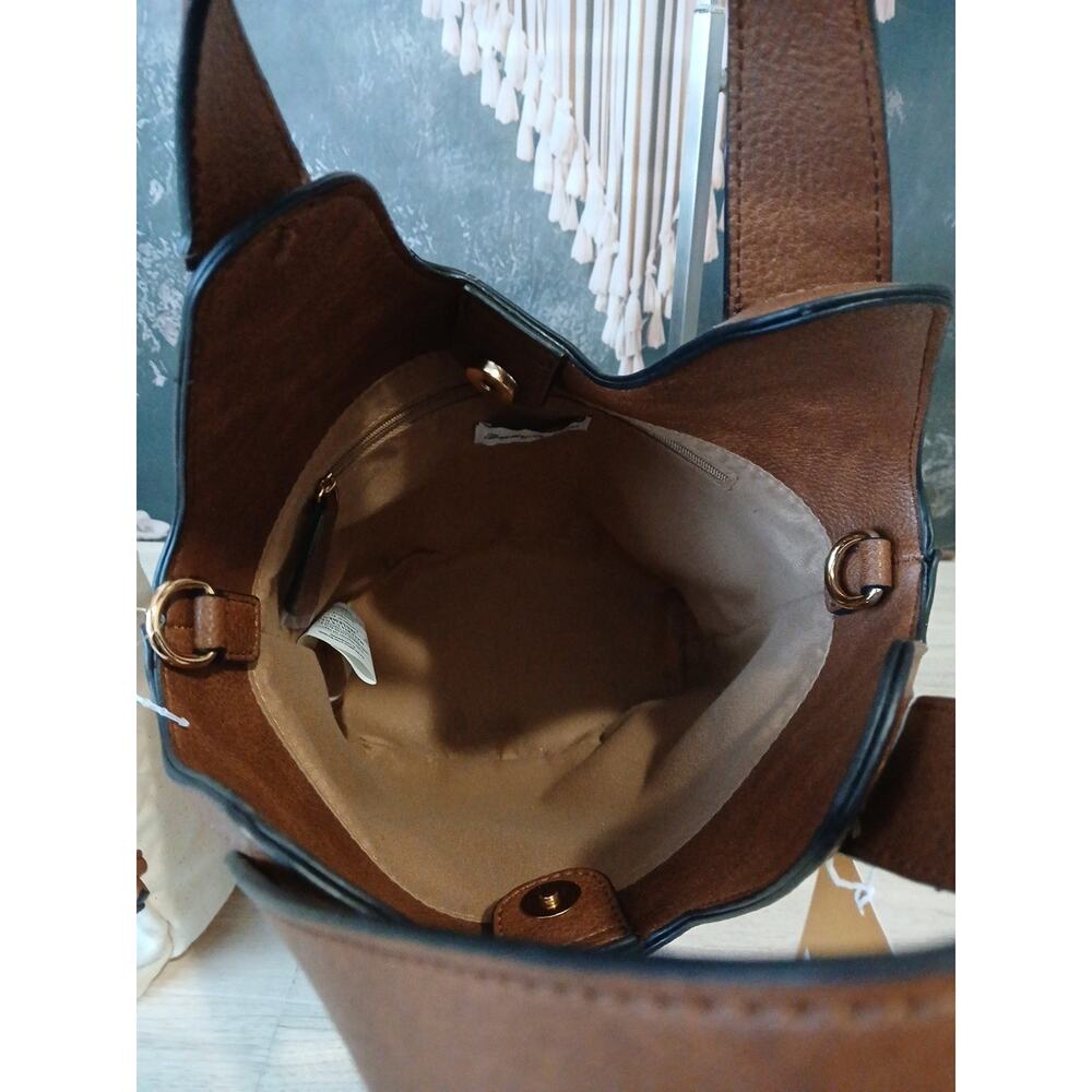 Tommy Bahama Woven Bucket Bag Purse Tote Removable Inner Pouch Natural Straw - Picture 6 of 13